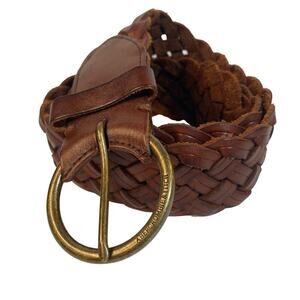 Abercrombie & Fitch Belt XS/S Brown Leather Wide Woven Boho Whimsigoth Y2k